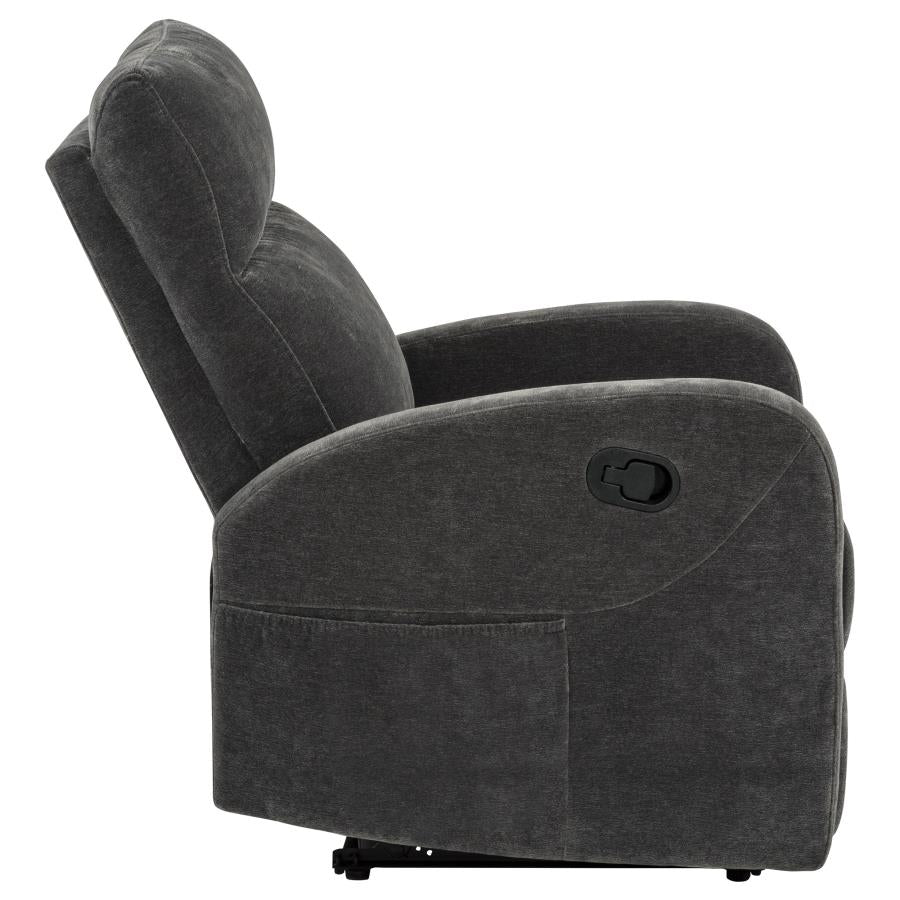 Hamilton Chenille Upholstered Manual Recliner Charcoal Grey