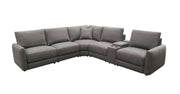 Valle 6-Piece L-Shaped Power Reclining Sectional with Console Mocha