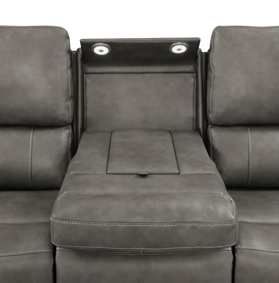 Brickston 2-piece Triple Power Reclining Sofa Set Charcoal