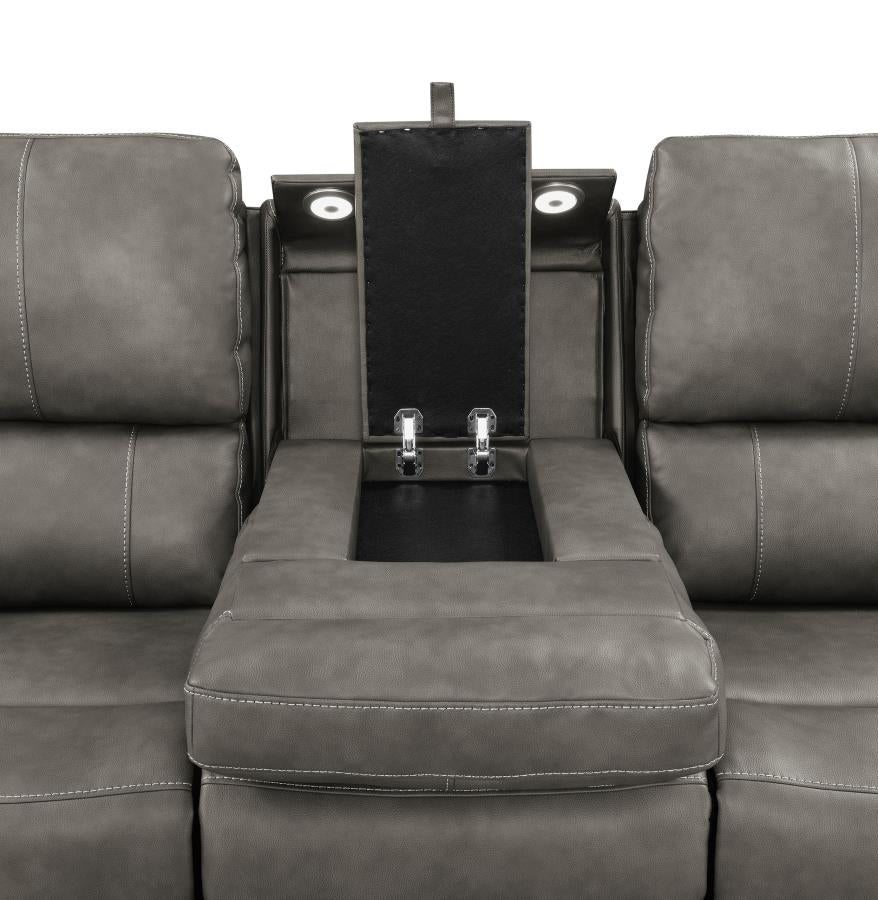 Brickston 2-piece Triple Power Reclining Sofa Set Charcoal
