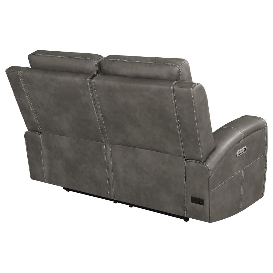 Brickston Triple Power Reclining Loveseat Charcoal