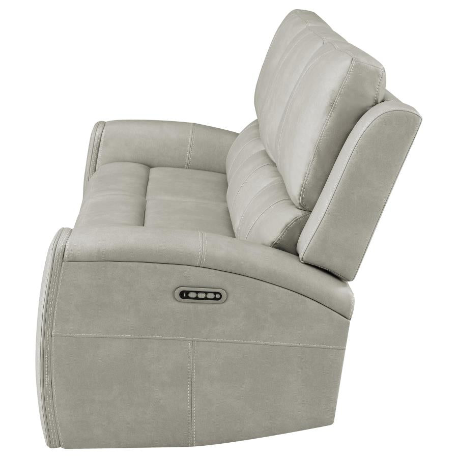Brickston Triple Power Reclining Sofa Grey