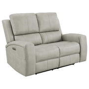 Brickston Triple Power Reclining Loveseat Grey