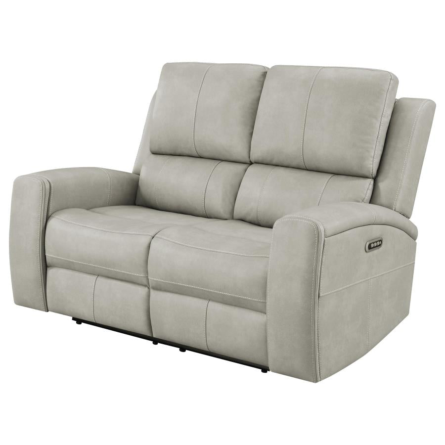 Brickston Triple Power Reclining Loveseat Grey