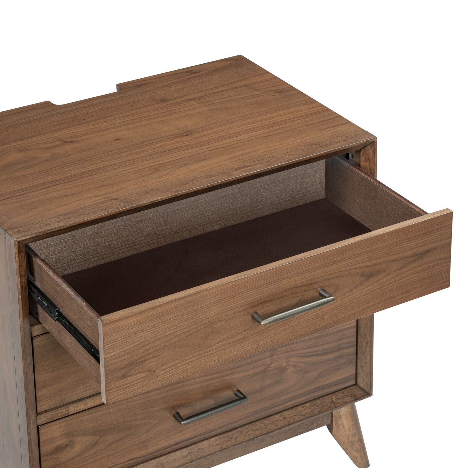 Century Modern Nightstand with Charging Station