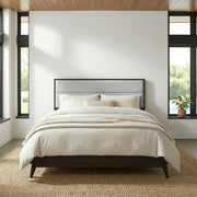 Century Modern King Upholstery Platform Bed