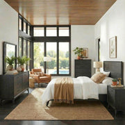 Century Modern Queen Platform Bed, Dresser & Mirror, Chest, Nightstand