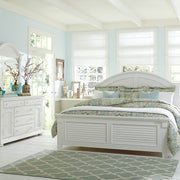Summer House King Panel Bed, Dresser & Mirror, Nightstand
