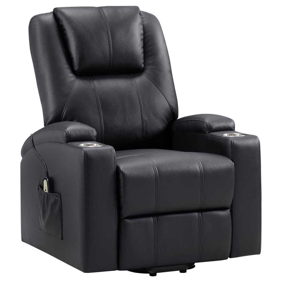 Armstrong Tufted Faux Leather Power Lift Massage Recliner Espresso