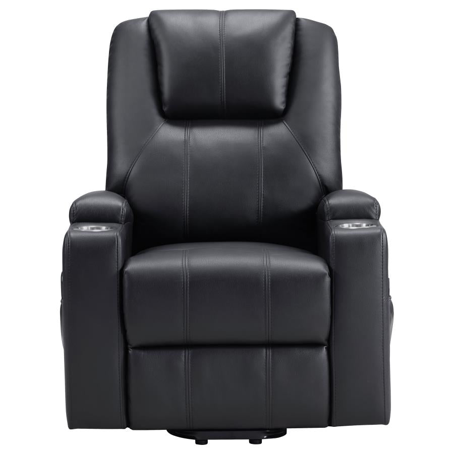 Armstrong Tufted Faux Leather Power Lift Massage Recliner Espresso