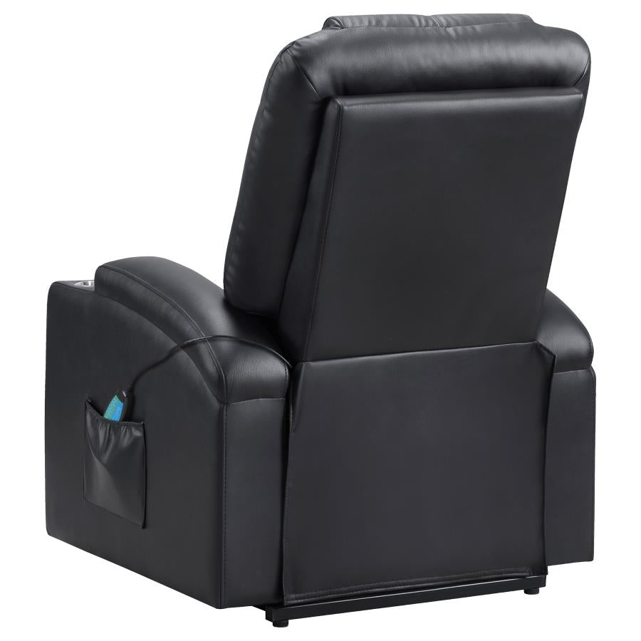 Armstrong Tufted Faux Leather Power Lift Massage Recliner Espresso