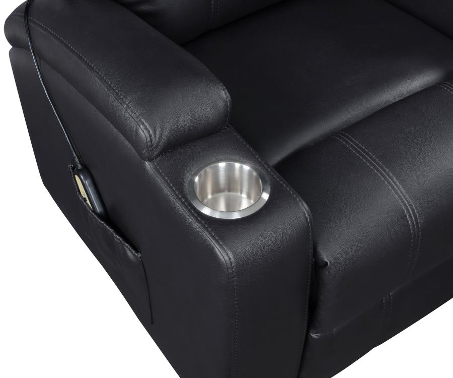 Armstrong Tufted Faux Leather Power Lift Massage Recliner Espresso