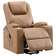 Armstrong Tufted Faux Leather Power Lift Massage Recliner Camel