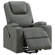 Armstrong Tufted Faux Leather Power Lift Massage Recliner Grey