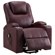 Armstrong Tufted Faux Leather Power Lift Massage Recliner Wine
