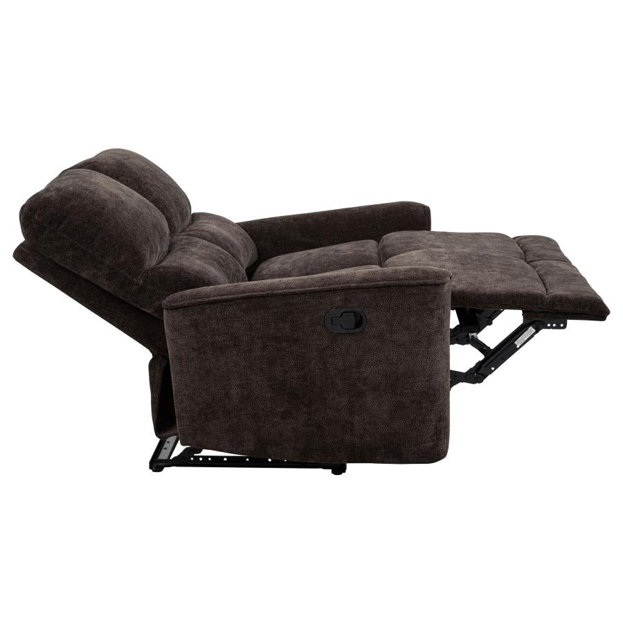 Navarro 3-piece Upholstered Reclining Sofa Set Dark Brown