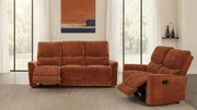 Navarro 2-piece Upholstered Reclining Sofa Set Burnt Orange