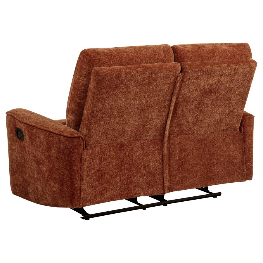 Navarro 2-piece Upholstered Reclining Sofa Set Burnt Orange