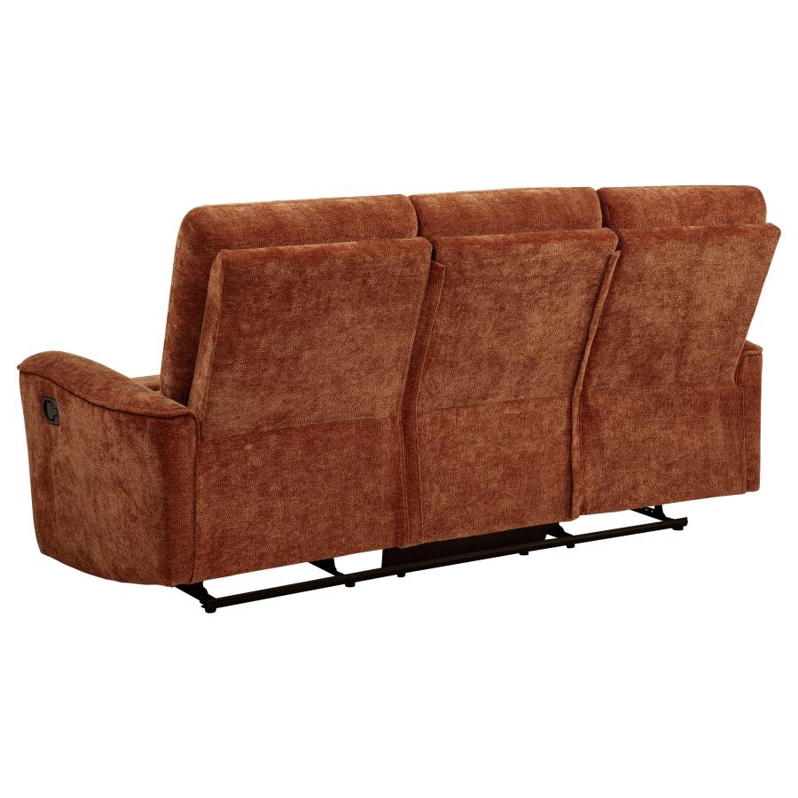 Navarro 3-piece Upholstered Reclining Sofa Set Burnt Orange