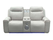 Rojas Dual Power Reclining Loveseat with Bluetooth Speakers Greige
