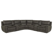 Marcell 7-Piece L-Shaped Power Reclining Sectional with Dual Consoles Grey