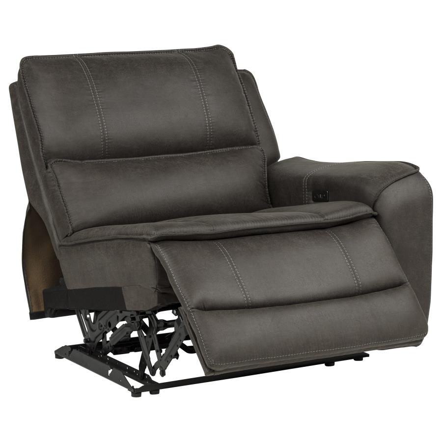 Marcell 6-Piece L-Shaped Power Reclining Sectional with Console Grey