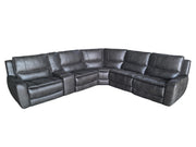 Marcell 6-Piece L-Shaped Power Reclining Sectional with Console Grey