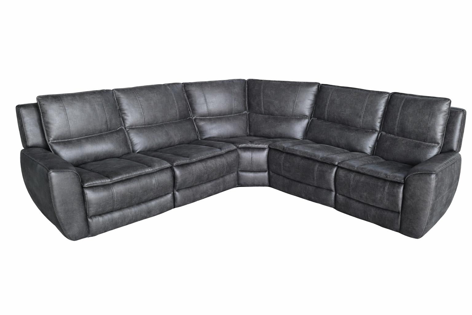 Marcell 5-Piece L-Shaped Modular Power Reclining Sectional Sofa Grey