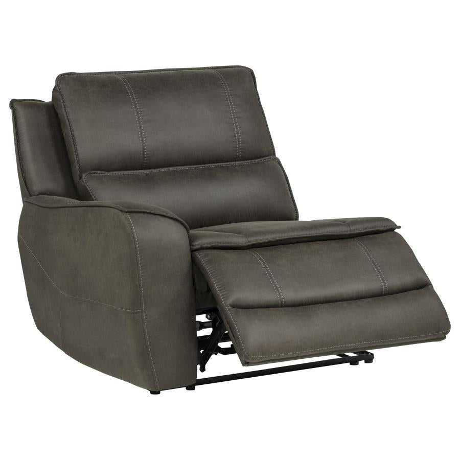 Marcell 5-Piece 3-Seat Power Home Theater Seating with Dual Consoles Grey