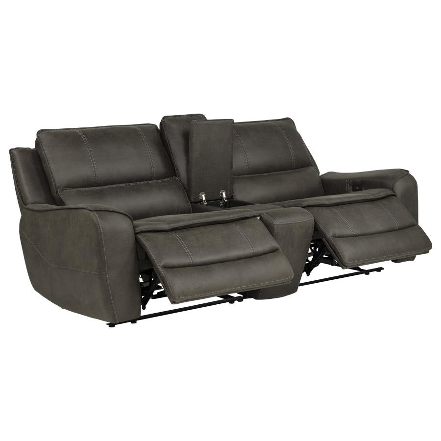 Marcell 3-Piece Power Reclining Loveseat with Charging Console Grey