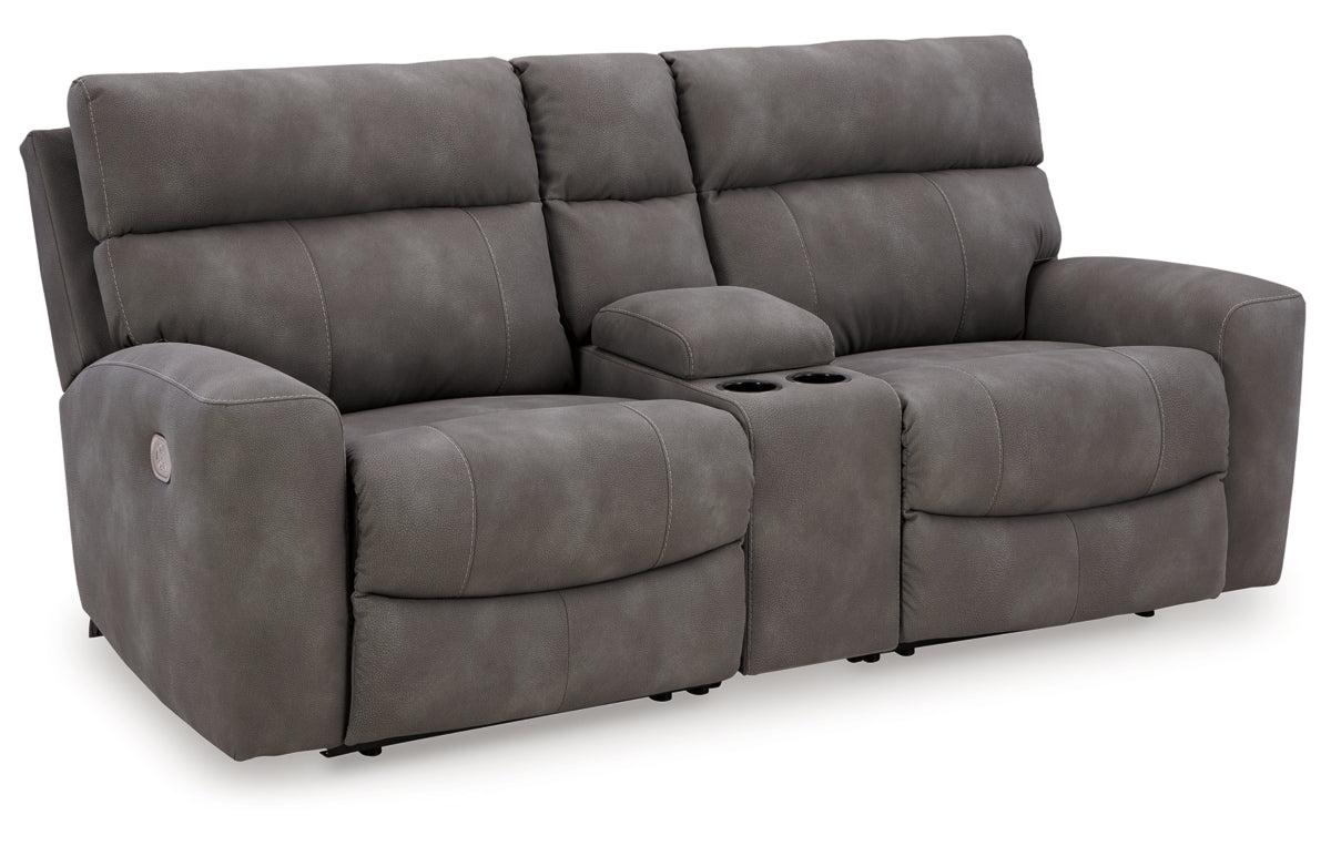 Next-Gen Durapella 3-Piece Power Reclining Sectional Loveseat with Console