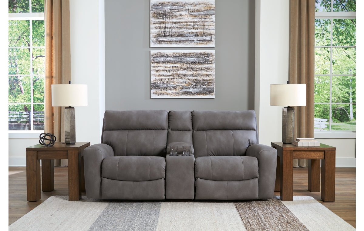Next-Gen Durapella 3-Piece Power Reclining Sectional Loveseat with Console
