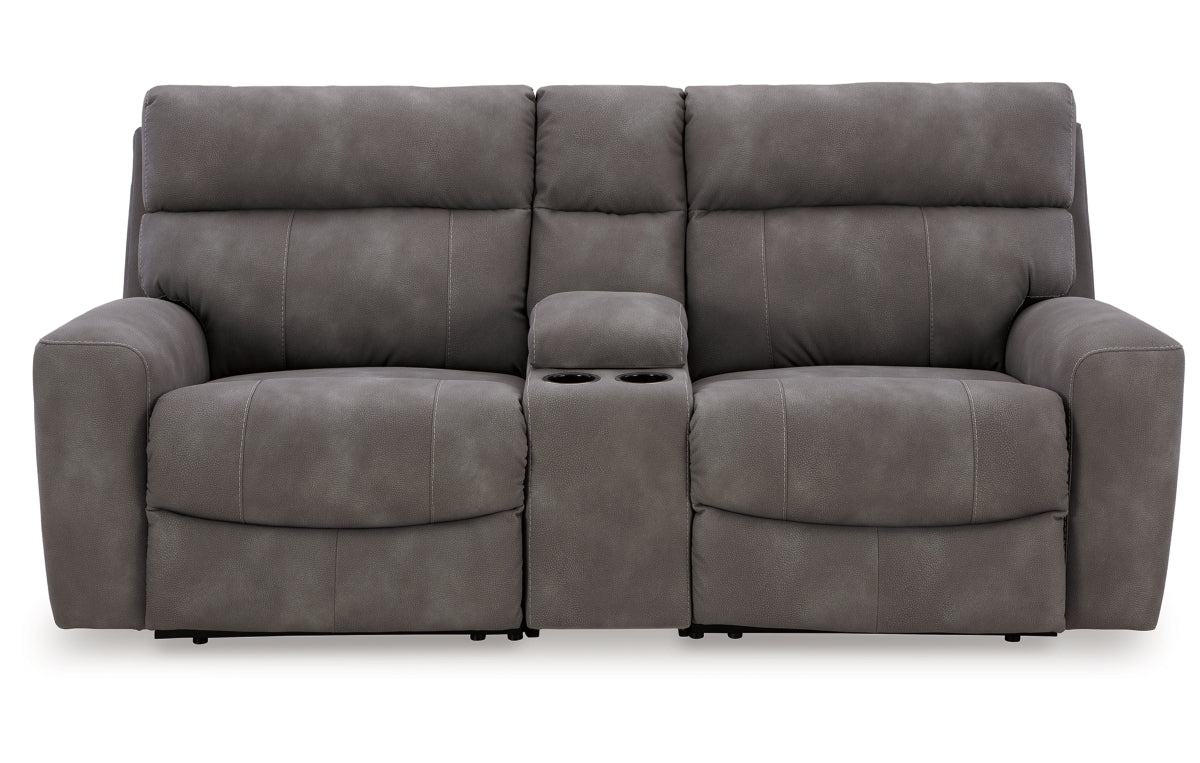 Next-Gen Durapella 3-Piece Power Reclining Sectional Loveseat with Console