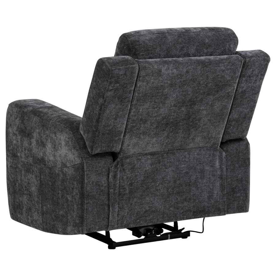 Kennett 3-piece Chenille Power Reclining Sofa Set Dark Grey