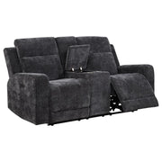 Kennett Chenille Upholstered Power Reclining Loveseat Dark Grey