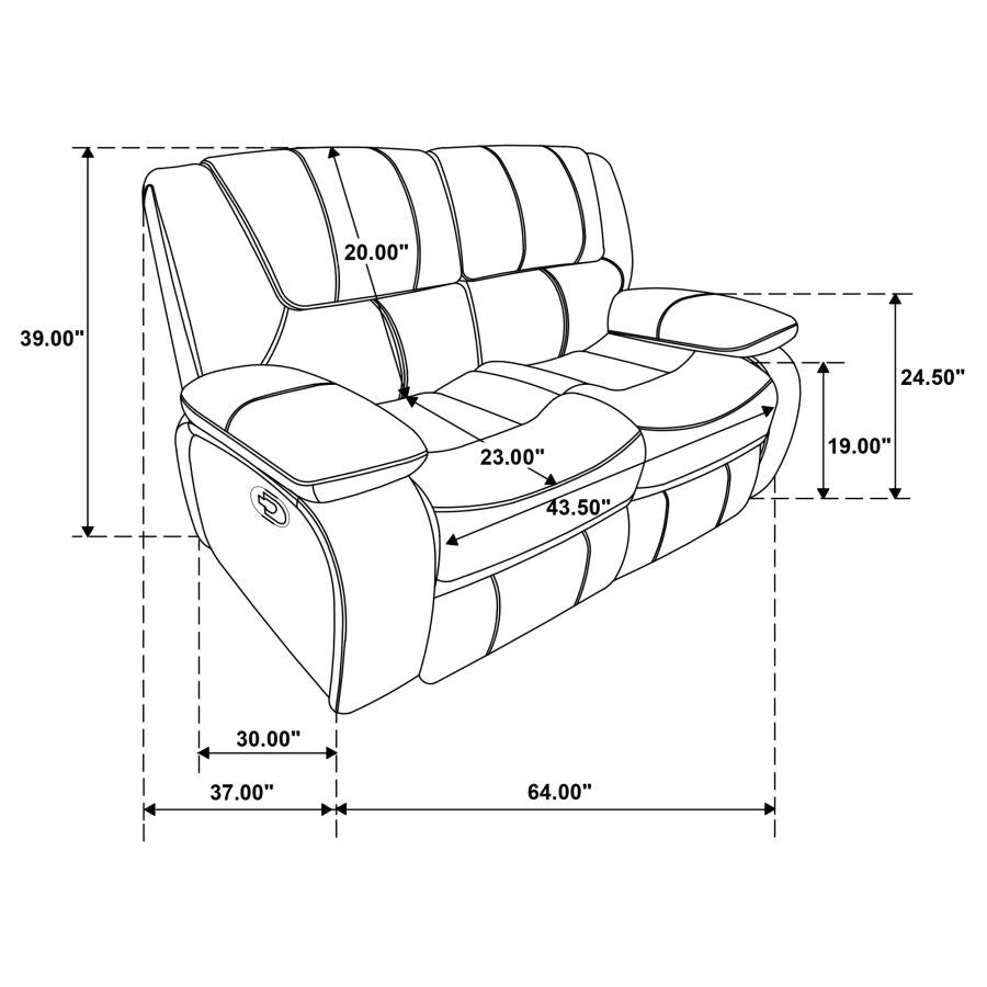 Camila 2-piece Upholstered Reclining Sofa Set Red