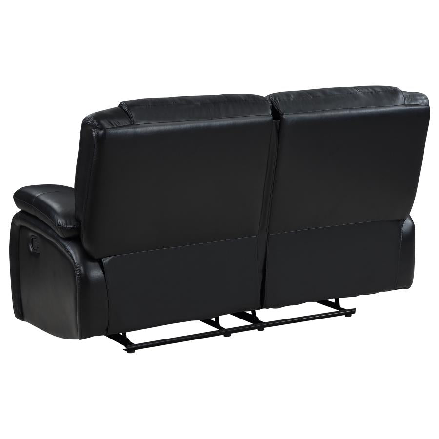 Camila 3-piece Upholstered Reclining Sofa Set Black