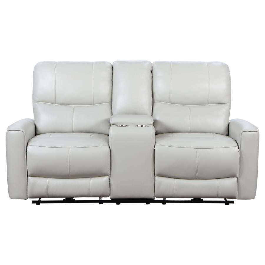 Greenfield Upholstered Power Reclining Loveseat Dove Grey