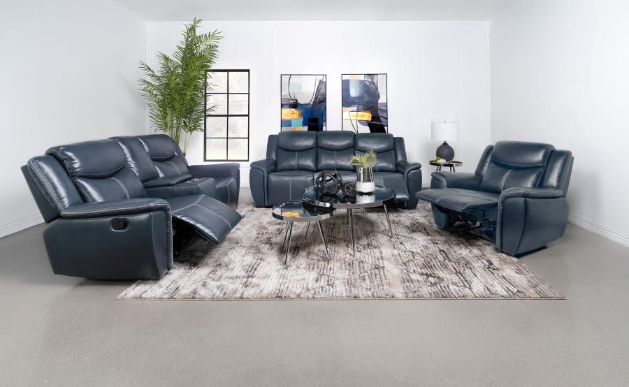 Sloane Upholstered Padded Arm Recliner Chair Blue