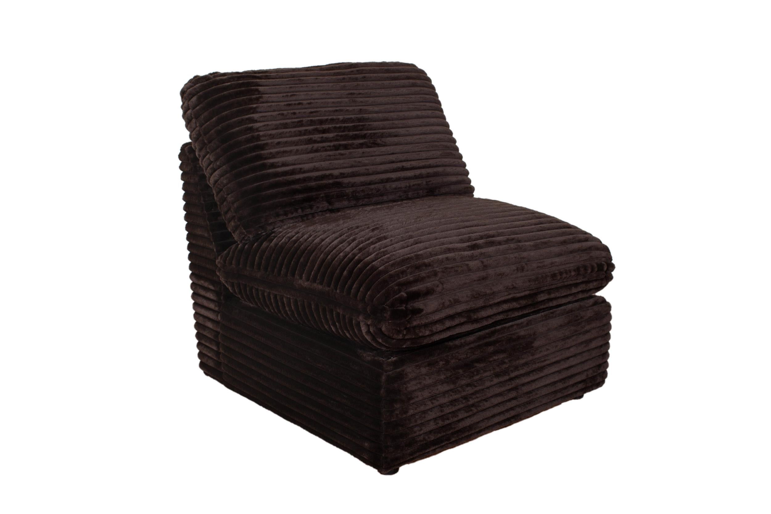 Collins Modular Armless Chair Chocolate Brown