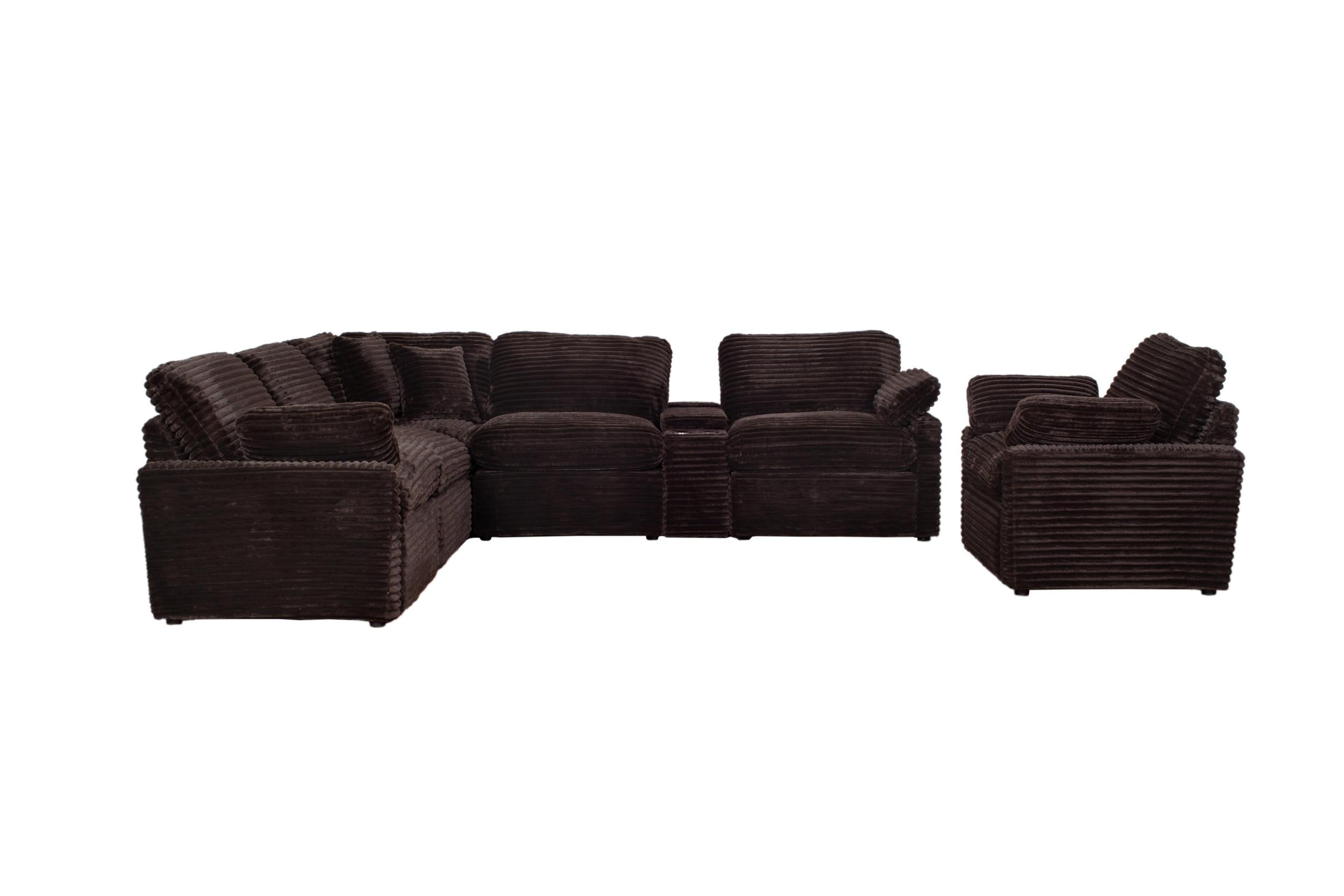 Collins Modular Armless Chair Chocolate Brown