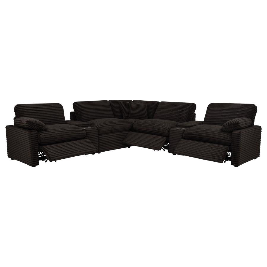Collins 7-piece Modular Power Reclining Sectional Chocolate Brown