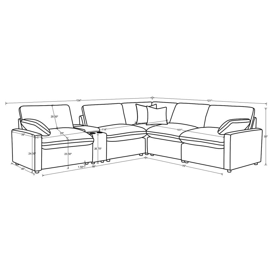 Collins 6-piece Modular Power Reclining Sectional Chocolate Brown