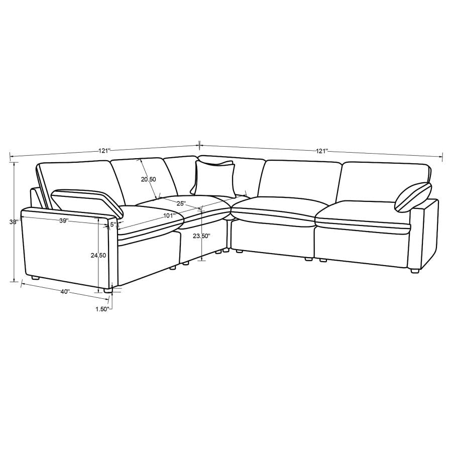 Collins 5-piece Modular Power Reclining Sectional Chocolate Brown