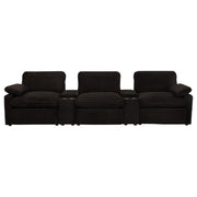 Collins 5-Piece Power Reclining Home Theater Seating Chocolate Brown