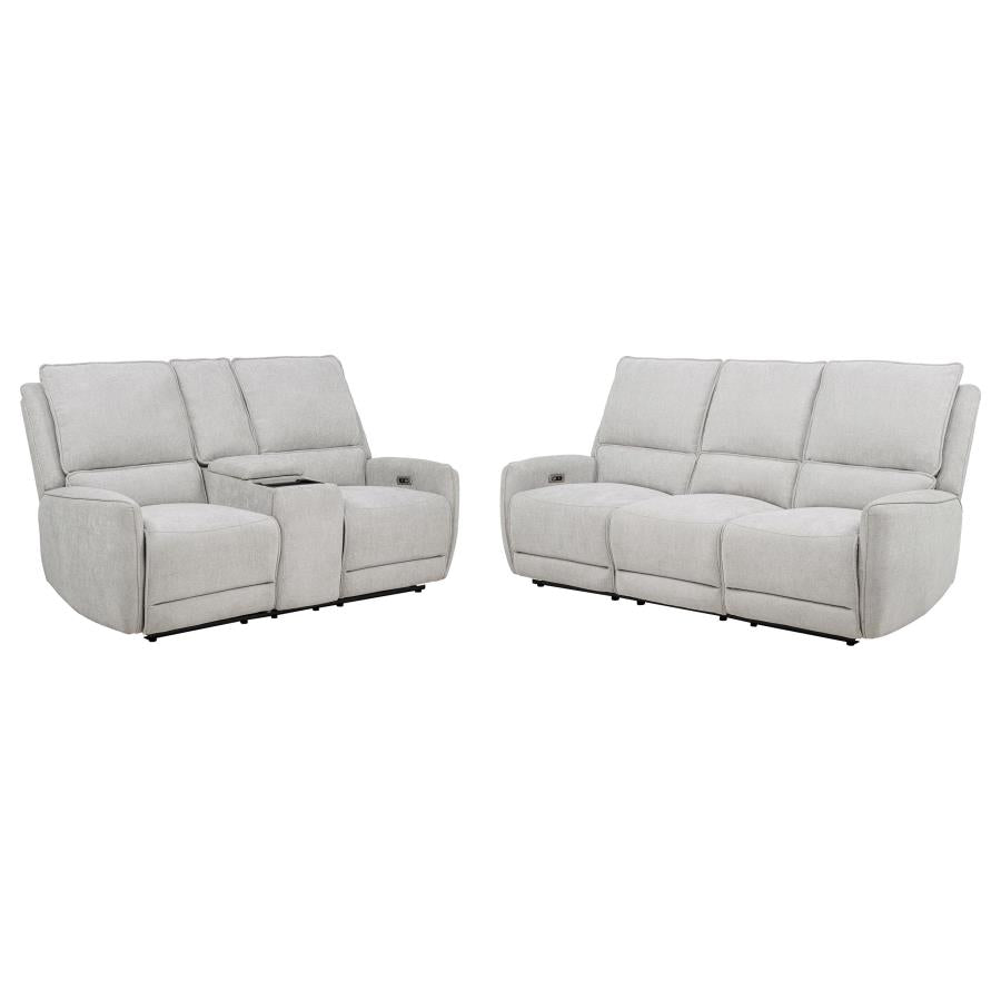 Sylmar 2-piece Chenille Power Reclining Sofa Set Dove Grey