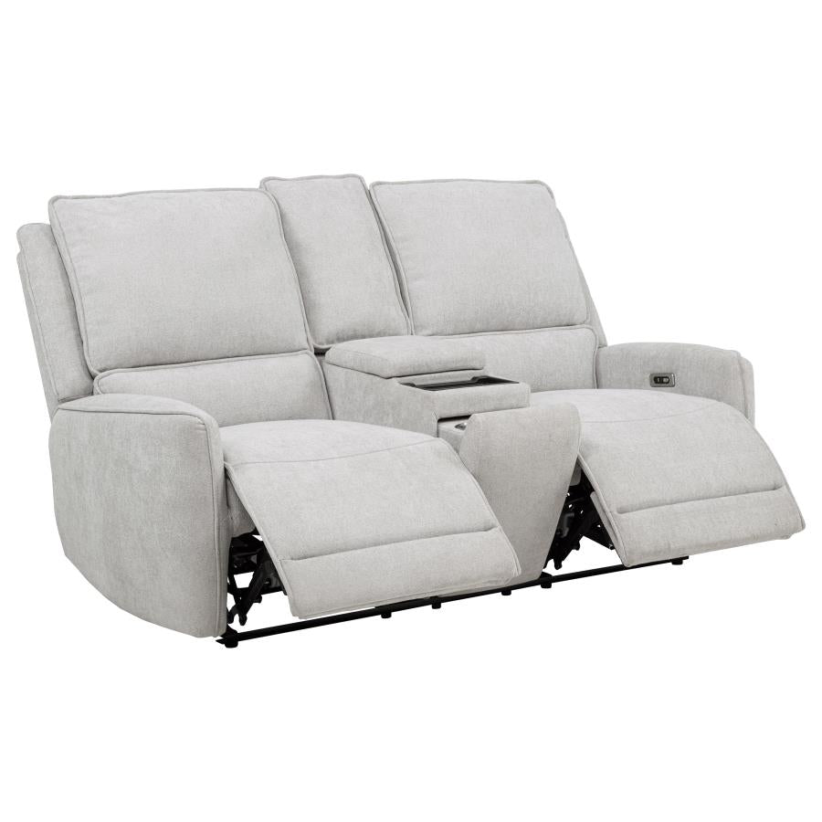 Sylmar 3-piece Chenille Power Reclining Sofa Set Dove Grey