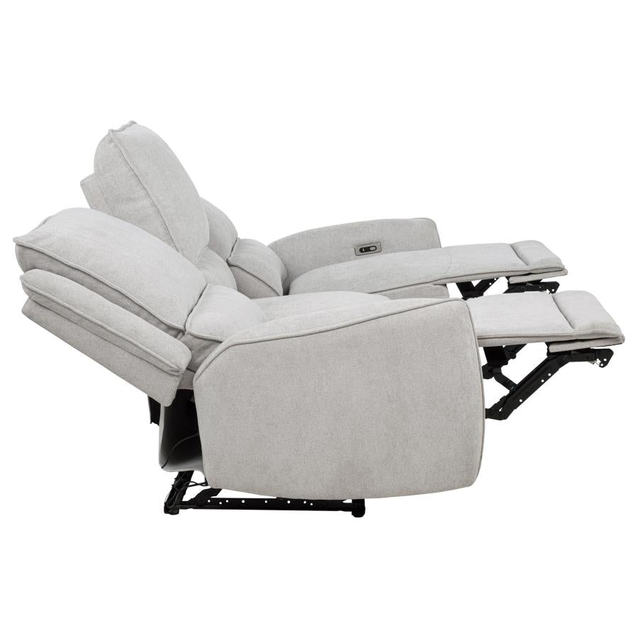 Sylmar Chenille Upholstered Power Reclining Sofa Dove Grey