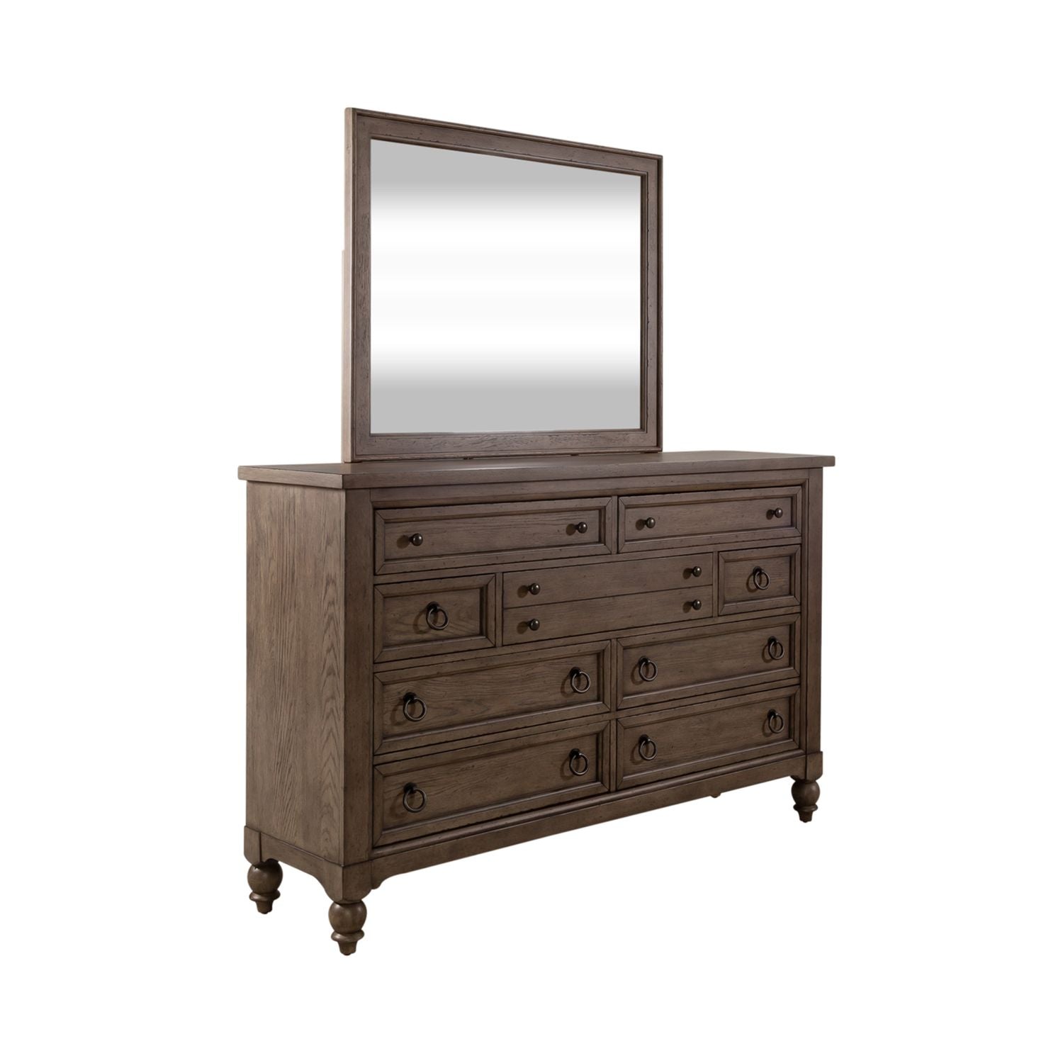 Americana Farmhouse King Shelter Bed, Dresser & Mirror, Chest