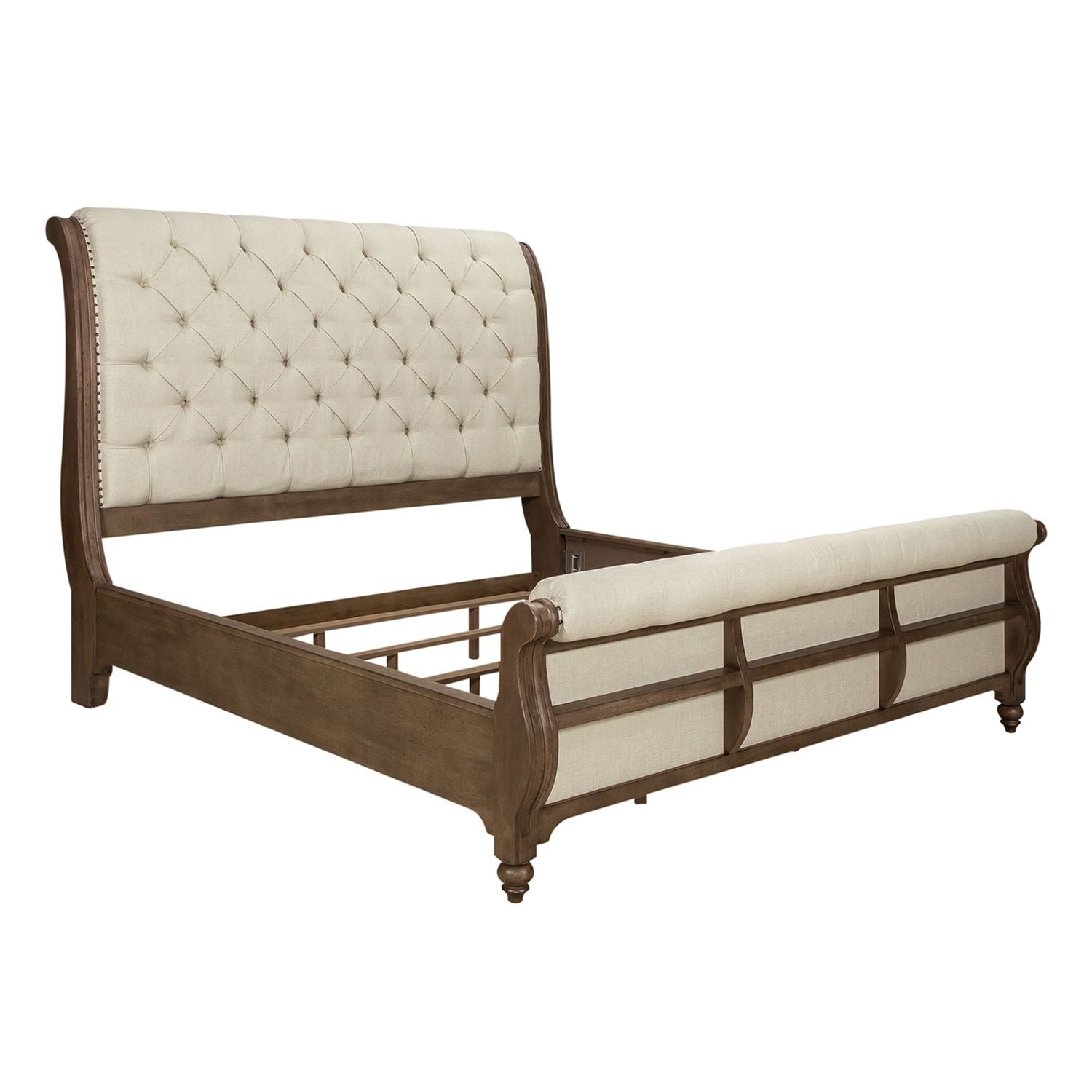Americana Farmhouse King Sleigh Bed, Dresser & Mirror, Chest